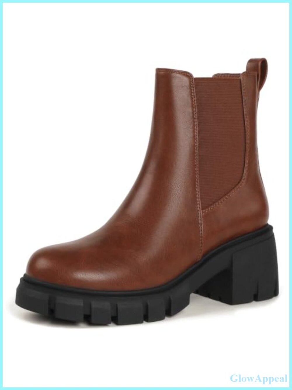 IDIFU Women Chelsea Ankle Boots Chunky Platform Slip On Booties